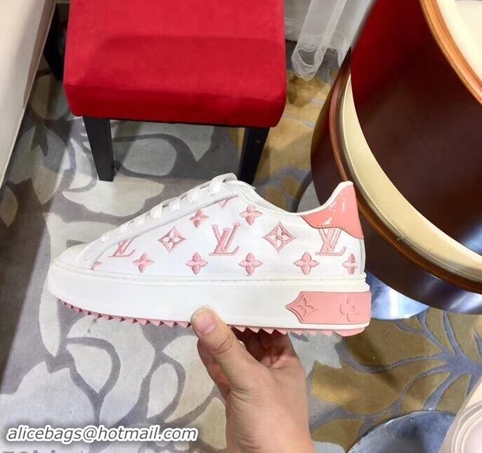 Traditional Specials Louis Vuitton Time Out Sneakers LV92204 White/Pink 2019