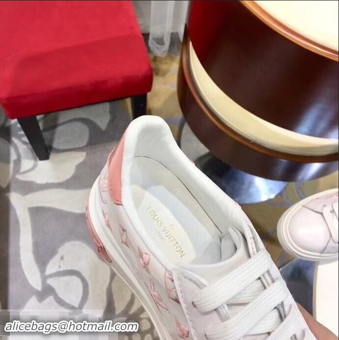 Traditional Specials Louis Vuitton Time Out Sneakers LV92204 White/Pink 2019