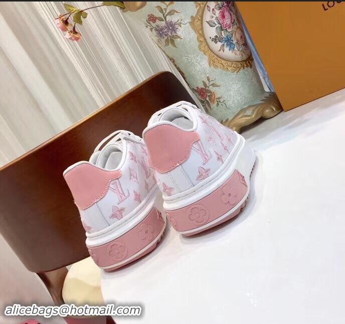 Traditional Specials Louis Vuitton Time Out Sneakers LV92204 White/Pink 2019