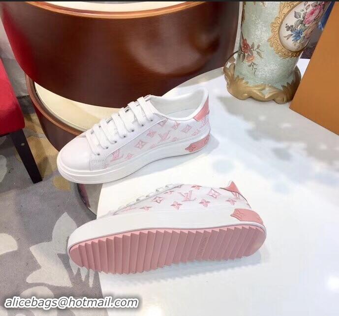 Traditional Specials Louis Vuitton Time Out Sneakers LV92204 White/Pink 2019