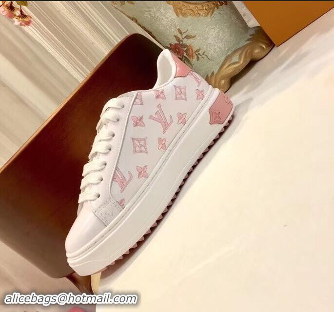 Traditional Specials Louis Vuitton Time Out Sneakers LV92204 White/Pink 2019