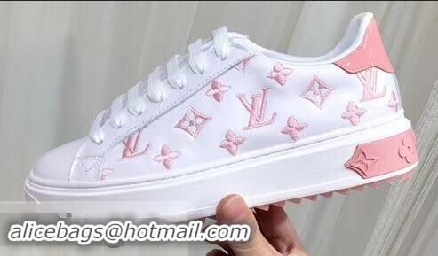 Traditional Specials Louis Vuitton Time Out Sneakers LV92204 White/Pink 2019