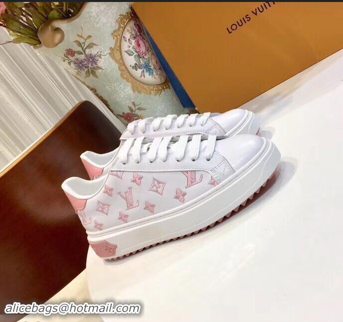 Traditional Specials Louis Vuitton Time Out Sneakers LV92204 White/Pink 2019