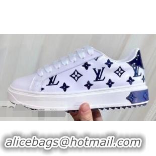 Buy Fashionable Louis Vuitton Time Out Sneakers LV92204 White/Blue 2019