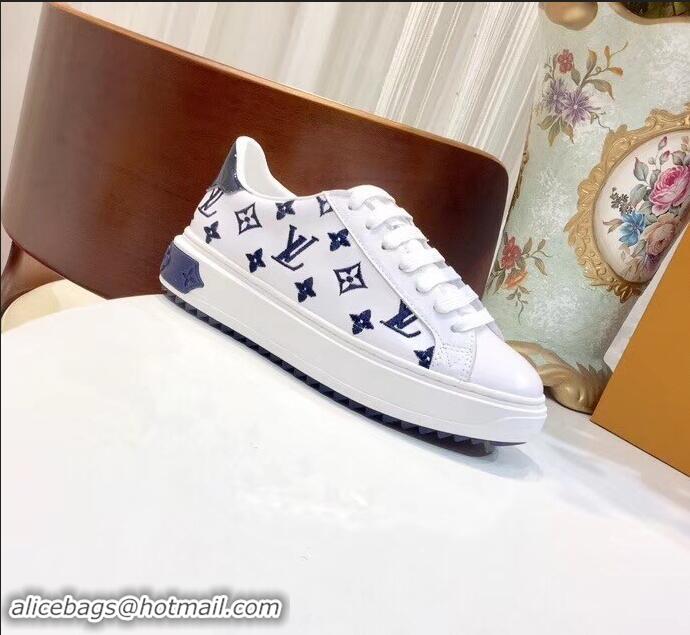 Buy Fashionable Louis Vuitton Time Out Sneakers LV92204 White/Blue 2019