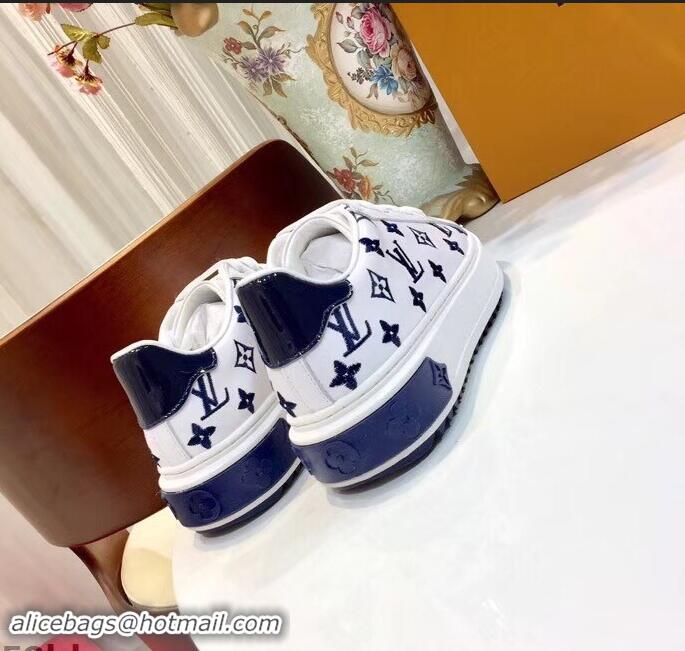 Buy Fashionable Louis Vuitton Time Out Sneakers LV92204 White/Blue 2019