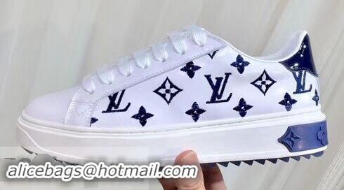 Buy Fashionable Louis Vuitton Time Out Sneakers LV92204 White/Blue 2019