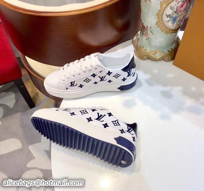 Buy Fashionable Louis Vuitton Time Out Sneakers LV92204 White/Blue 2019