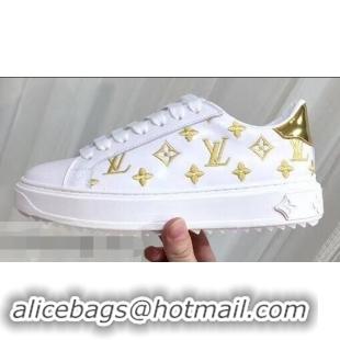 Good Quality Louis Vuitton Time Out Sneakers LV92204 White/Gold 2019