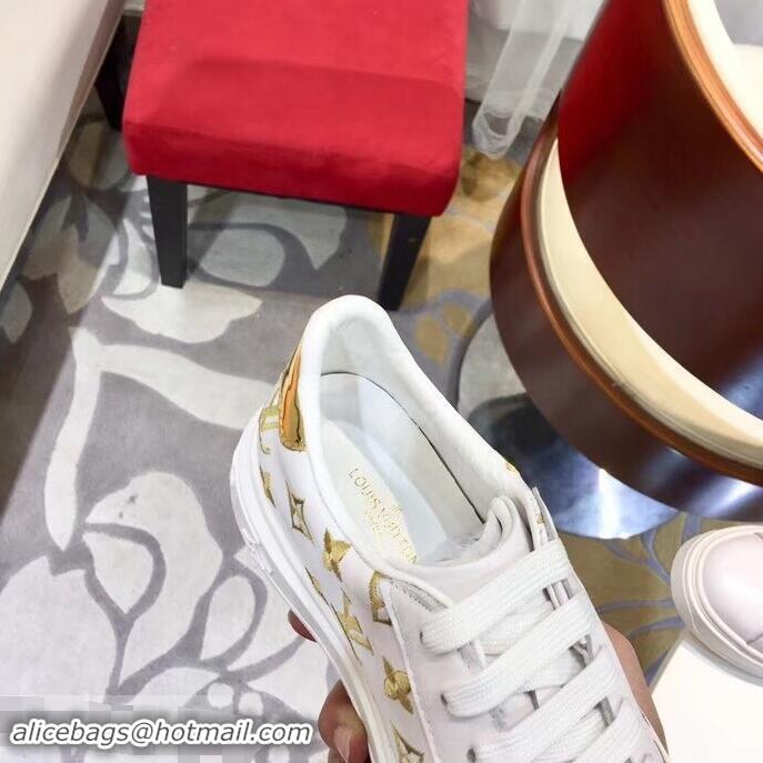 Good Quality Louis Vuitton Time Out Sneakers LV92204 White/Gold 2019