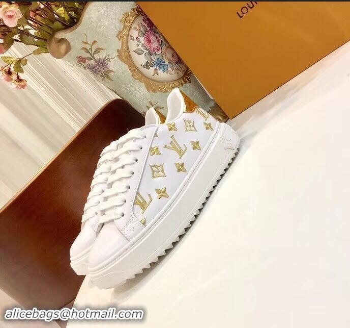 Good Quality Louis Vuitton Time Out Sneakers LV92204 White/Gold 2019