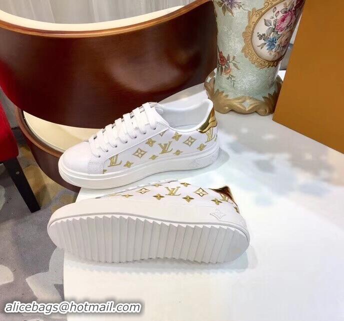 Good Quality Louis Vuitton Time Out Sneakers LV92204 White/Gold 2019