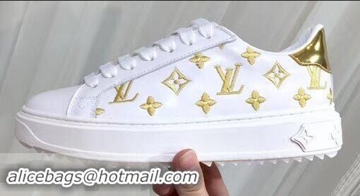 Good Quality Louis Vuitton Time Out Sneakers LV92204 White/Gold 2019