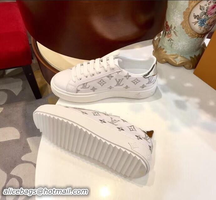 Cheapest Louis Vuitton Time Out Sneakers LV92204 White/Silver 2019