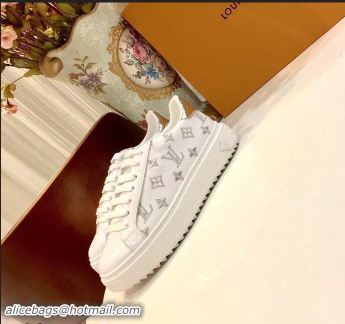 Cheapest Louis Vuitton Time Out Sneakers LV92204 White/Silver 2019