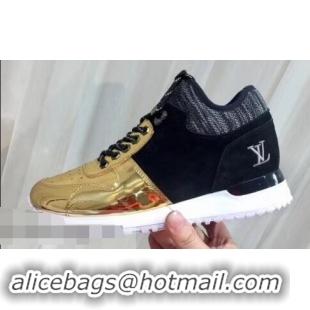 Discount Louis Vuitton Run Away Women's/Men's Sneakers LV92208 Black/Gold