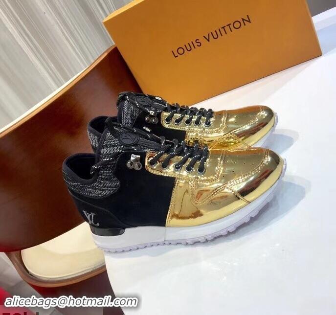 Discount Louis Vuitton Run Away Women's/Men's Sneakers LV92208 Black/Gold