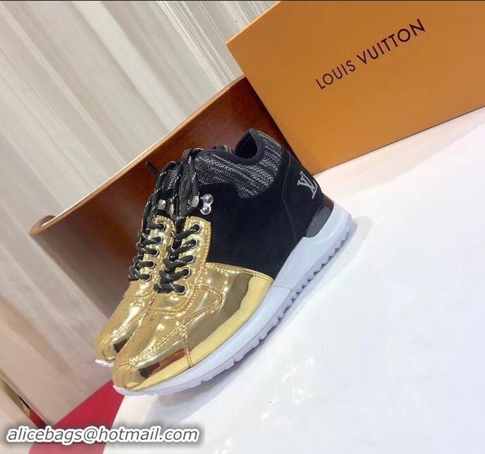 Discount Louis Vuitton Run Away Women's/Men's Sneakers LV92208 Black/Gold