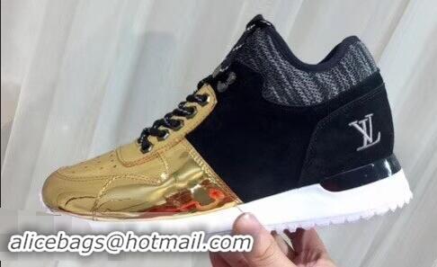 Discount Louis Vuitton Run Away Women's/Men's Sneakers LV92208 Black/Gold