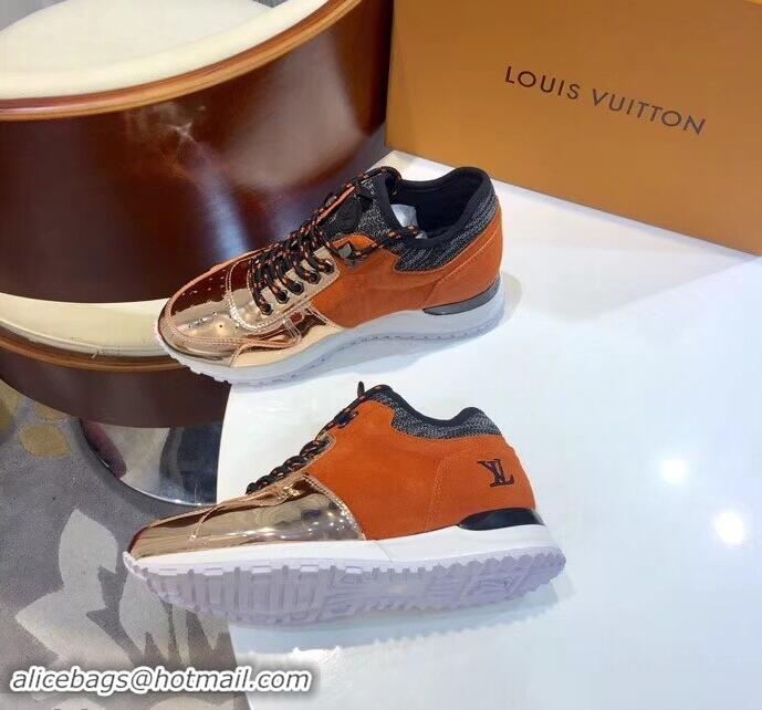 Imitation Louis Vuitton Run Away Women's/Men's Sneakers LV92208 Orange/Pink Gold