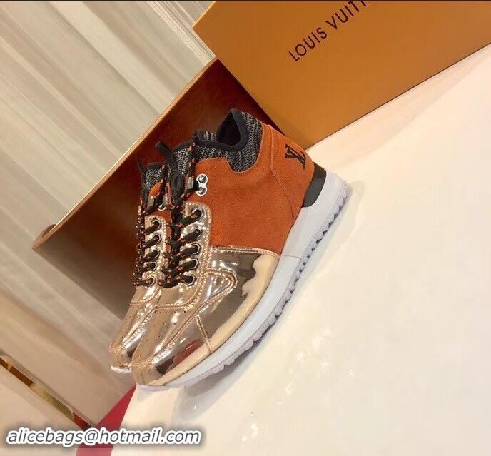 Imitation Louis Vuitton Run Away Women's/Men's Sneakers LV92208 Orange/Pink Gold