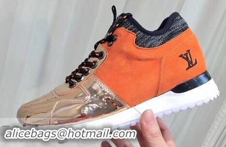 Imitation Louis Vuitton Run Away Women's/Men's Sneakers LV92208 Orange/Pink Gold