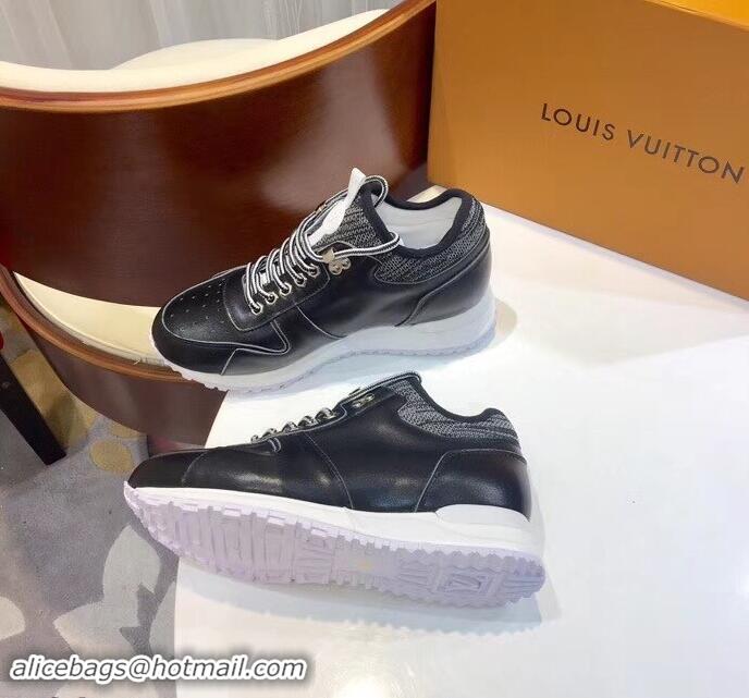 Well Crafted Louis Vuitton Run Away Women's/Men's Sneakers Leather LV92208 Black