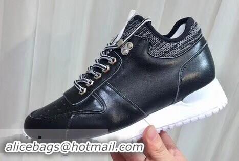 Well Crafted Louis Vuitton Run Away Women's/Men's Sneakers Leather LV92208 Black