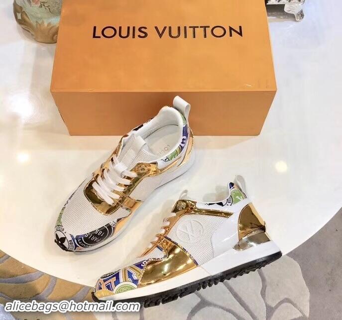 Top Discount Louis Vuitton Run Away Sneakers LV92212 Multicolor Blue/Gold