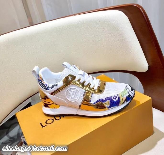 Top Discount Louis Vuitton Run Away Sneakers LV92212 Multicolor Blue/Gold