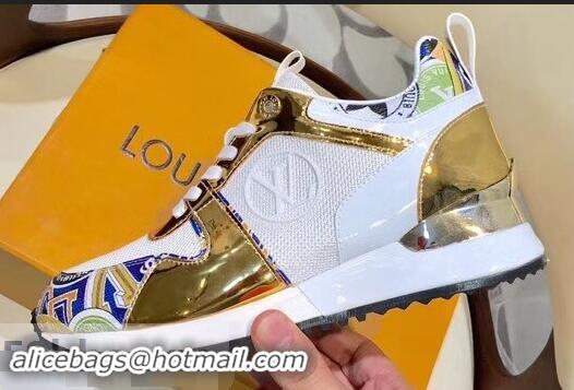 Top Discount Louis Vuitton Run Away Sneakers LV92212 Multicolor Blue/Gold