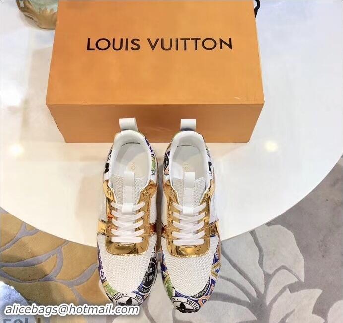 Top Discount Louis Vuitton Run Away Sneakers LV92212 Multicolor Blue/Gold