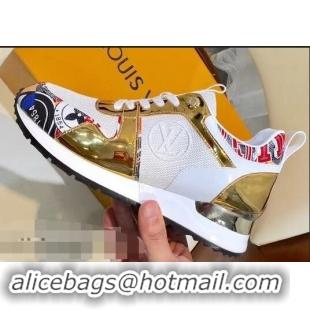 New Design Louis Vuitton Run Away Sneakers LV92212 Multicolor Red/Gold