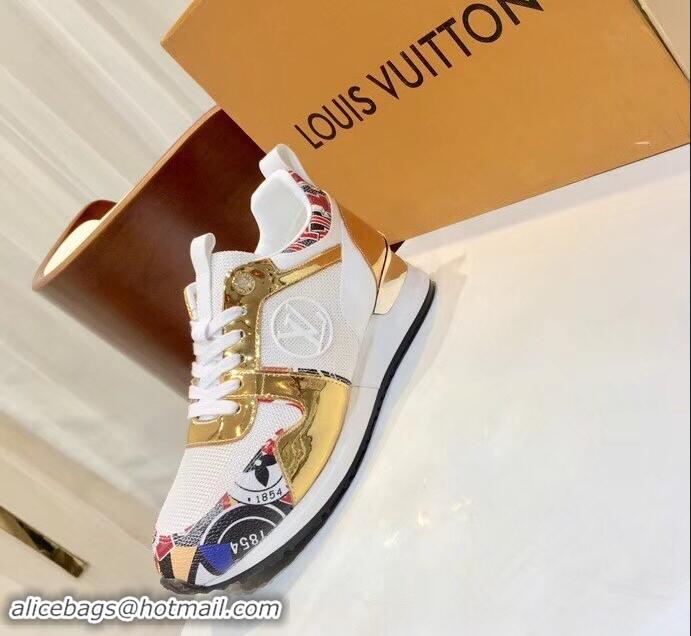 New Design Louis Vuitton Run Away Sneakers LV92212 Multicolor Red/Gold