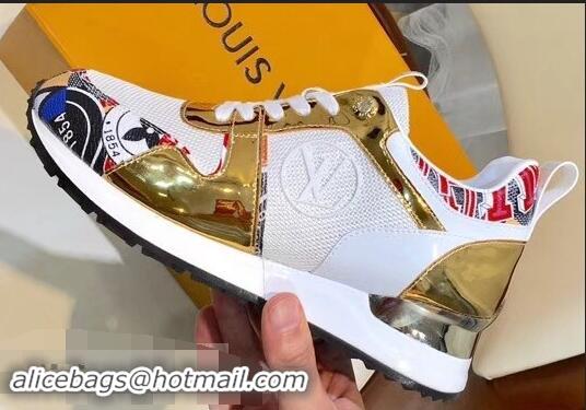 New Design Louis Vuitton Run Away Sneakers LV92212 Multicolor Red/Gold