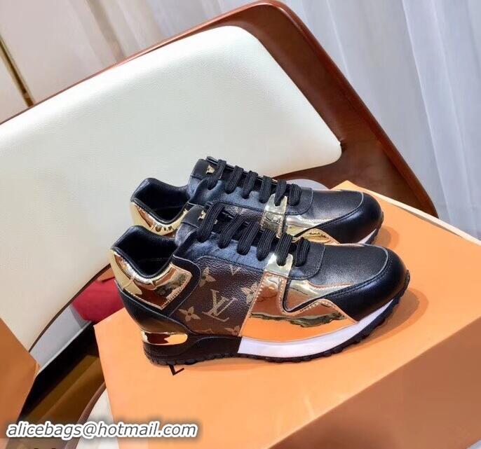 Discount Louis Vuitton Run Away Sneakers LV92212 Monogram Canvas/Black/Gold