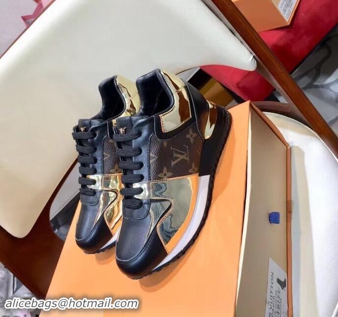 Discount Louis Vuitton Run Away Sneakers LV92212 Monogram Canvas/Black/Gold