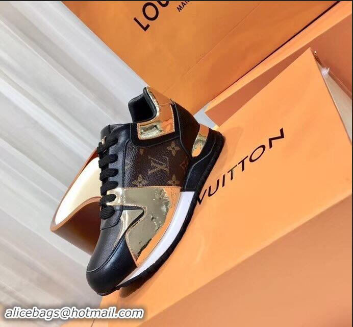 Discount Louis Vuitton Run Away Sneakers LV92212 Monogram Canvas/Black/Gold