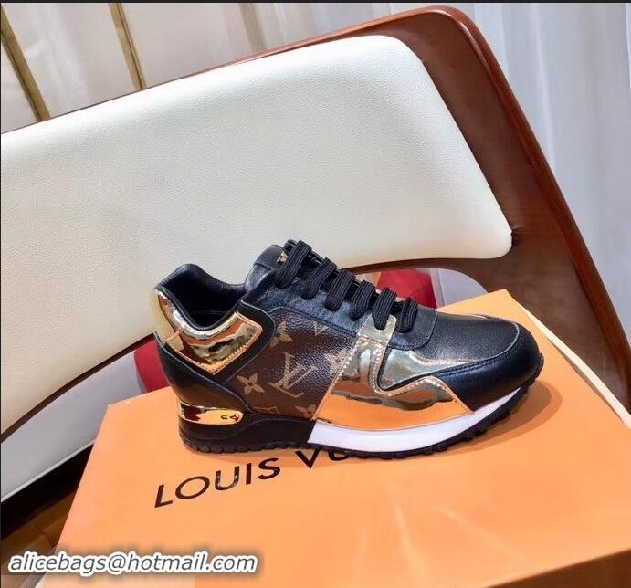 Discount Louis Vuitton Run Away Sneakers LV92212 Monogram Canvas/Black/Gold