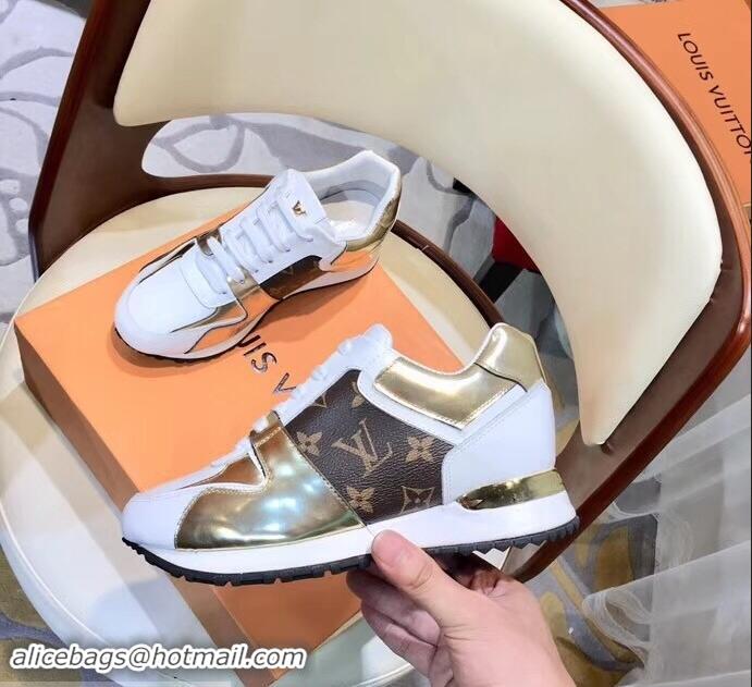 Low Price Louis Vuitton Run Away Sneakers LV92212 Monogram Canvas/White/Gold