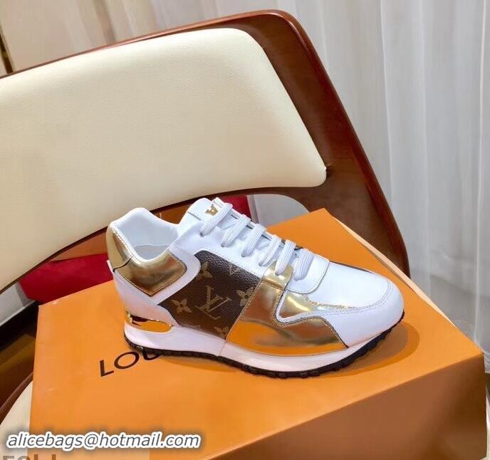 Low Price Louis Vuitton Run Away Sneakers LV92212 Monogram Canvas/White/Gold