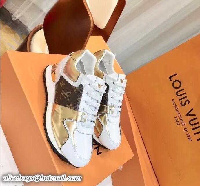 Low Price Louis Vuitton Run Away Sneakers LV92212 Monogram Canvas/White/Gold