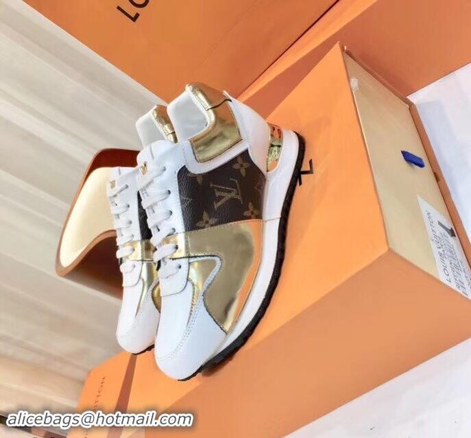 Low Price Louis Vuitton Run Away Sneakers LV92212 Monogram Canvas/White/Gold