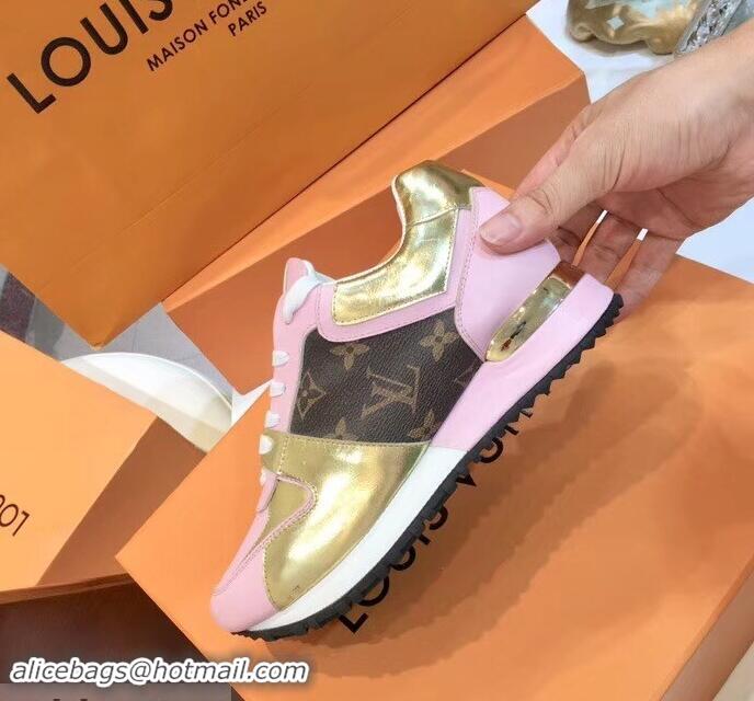 Hot Sale Louis Vuitton Run Away Sneakers LV92212 Monogram Canvas/Pink/Gold