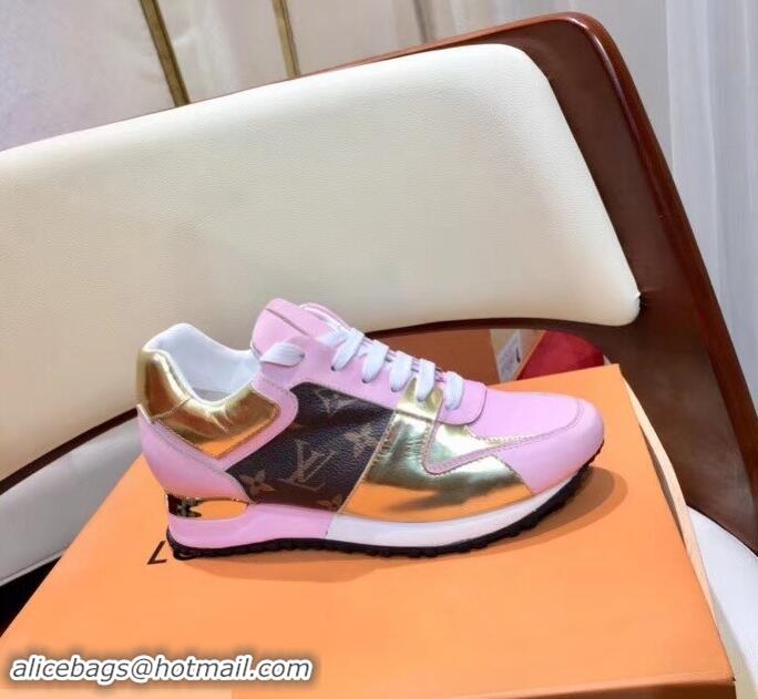 Hot Sale Louis Vuitton Run Away Sneakers LV92212 Monogram Canvas/Pink/Gold