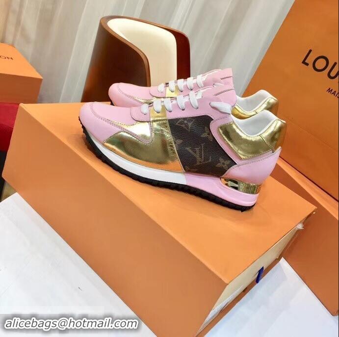 Hot Sale Louis Vuitton Run Away Sneakers LV92212 Monogram Canvas/Pink/Gold