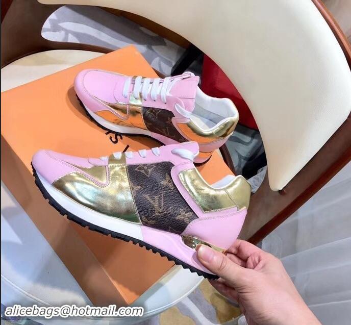 Hot Sale Louis Vuitton Run Away Sneakers LV92212 Monogram Canvas/Pink/Gold