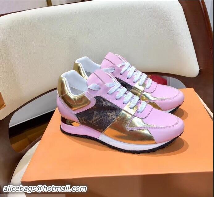 Hot Sale Louis Vuitton Run Away Sneakers LV92212 Monogram Canvas/Pink/Gold