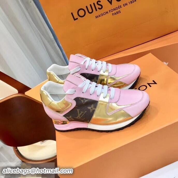 Hot Sale Louis Vuitton Run Away Sneakers LV92212 Monogram Canvas/Pink/Gold