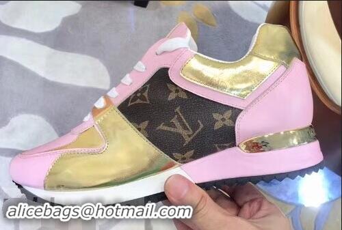 Hot Sale Louis Vuitton Run Away Sneakers LV92212 Monogram Canvas/Pink/Gold